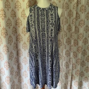 AQUA cold shoulder knit comfy dress M